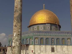 Exterior shots of Temple Mount and Al Aqsa Mosque. News Clip