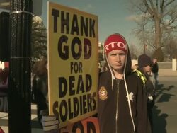 Westboro Baptist Church Protests Gay Marriage Stock Footage