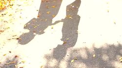 Couple's shadows projection kissing and hugging Stock Footage