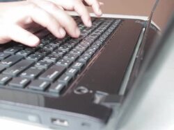 Typing on Laptop Stock Footage