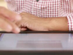 Man hands with digital tablet Stock Footage