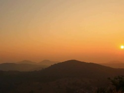 Sunrise or sunset over mountain. Stock Footage