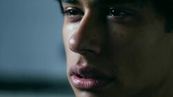 Sad depressed latin man crying in the dark.loneliness, sadness, sorrows Stock Footage