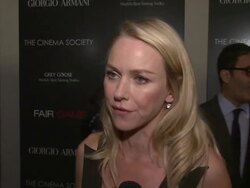 INTERVIEW: Naomi Watts talking about portraying Valerie and how she felt with the real Valerie watching. at the Giorgio Armani & The Cinema Society Host A Screening of 'Fair Game Stock Footage