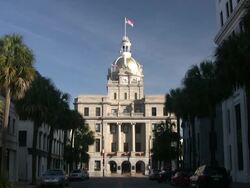 Savannah City Hall Street Stock Footage