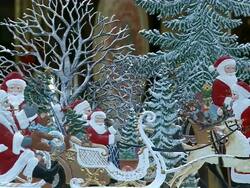 MS Decoration with santa claus / Rothenburg o.d. Tauber, Bavaria, Germany Stock Footage