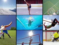 HD MONTAGE: Collage of Attractive Sport Action Stock Footage