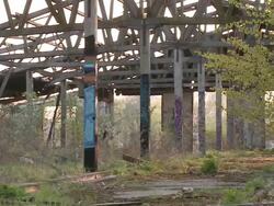 MS POV Graffiti on abandoned building / Brandenburg, Germany   Stock Footage