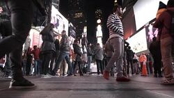 4K - Cinema-graph Tourists in Time Square NYC Stock Footage