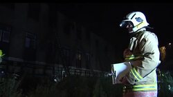 Firefighters at a Fire During Riots in Gloucester News Clip