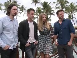 Adam Driver, Colin Farrell, Teresa Palmer and Scott Eastwood Stock Footage