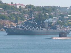 submarine at a military parade Stock Footage