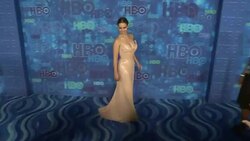 Emilia Clarke at the HBO's Post Emmy Awards Reception - Arrivals Stock Footage