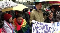 CLEAN : Ukraine Protesters call for better LGBT rights in workplace News Clip