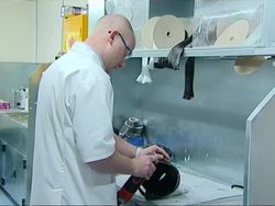 Prosthetic Leg Being Made in Workshop News Clip
