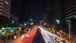 Time-lapse: Bangkok road at night Stock Footage