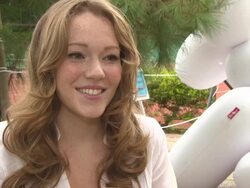 INTERVIEW - Charlotte Spencer on filming a TV series for Channel 4 'Glue' at 'Bypass' Interviews - 71st Venice International Film Festival Stock Footage