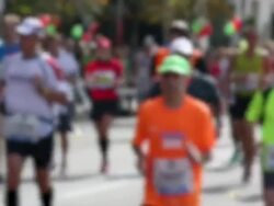 Marathon running, Real Time + Audio Stock Footage