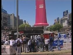 Giant condom placed on obelisk to mark World AIDS Day News Clip
