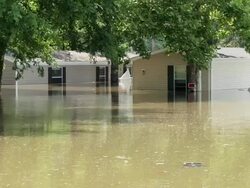 May 9, 2001 Mississippi River Flooding at a mobile home park in northwest Memphis, Tennessee, USA Stock Footage