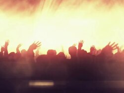 Dancing Crowd (Orange Version) - Loop Stock Footage