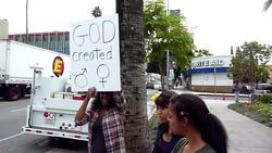 CLEAN: Gays target US fast-food chain with 'kiss-in' News Clip