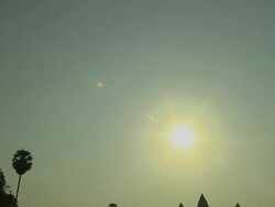 Tilt Down Shot Sun to Angkor Wat Siem Reap Cambodia Stock Footage
