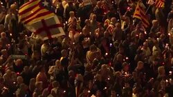 CLEAN : Catalans rally against separatist leaders detention News Clip