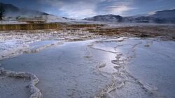 Travertime Terraces at Yellowstone NP Stock Footage