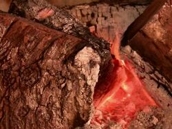 Fire burning logs Stock Footage