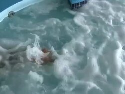 Bubbles and woman Stock Footage