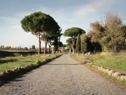 The Appian way in Rome, or Via Appia Antica Stock Footage