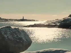 Peggys Cove in Winter Stock Footage