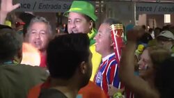 Jubilant Dutch fans and glum Costa Rican fans leave stadium after Netherlands win News Clip