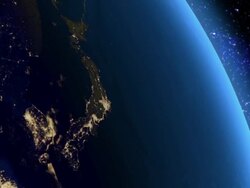 Night in Japan from space Stock Footage