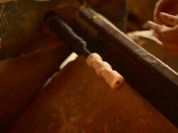 hand of old carpenter Stock Footage