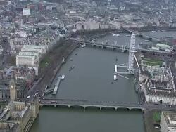 Aerials of flotilla marking Churchill anniversary News Clip