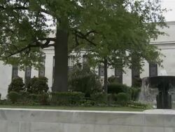 WS PAN Marriner S. Eccles Federal Reserve Board Building housing main offices of Board of Governors of Federal Reserve System / Washington D.C., USA Stock Footage