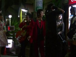 MS Shot of young trendily dressed people talking, laughing and having fun around small restaurant / Tokyo, Japan Stock Footage