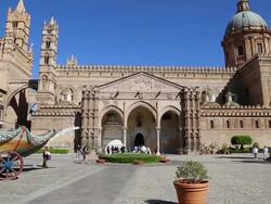 Palermo, the south side of the Cathedral of Palermo, Sicily Island Stock Footage