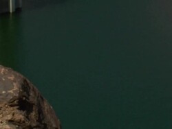 Hover Dam bridge construction Stock Footage