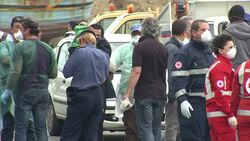 Migrants disembark HMS Bulwark in Catania News Clip