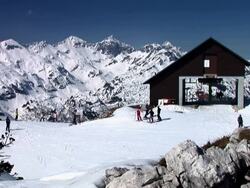 HD TIME-LAPSE: At The Ski Lift Stock Footage