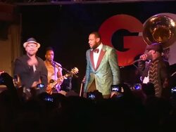 PERFORMANCE - Juvenile and LeBron James at GQ And LeBron James Celebrate All Star Style And The March Issue With Special Performance By The Roots Stock Footage