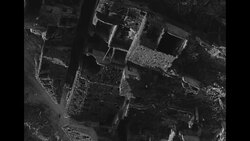 Flyover ruined city of Benevento, Italy during World War II News Clip