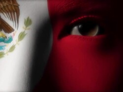 Flag faces transition to planet earth Stock Footage