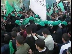Funeral of Hamas activist, Sharon on Arafat's comments. News Clip