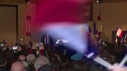 CLEAN : Marine Le Pen targets Macron during rally in Eure-et-Loir News Clip