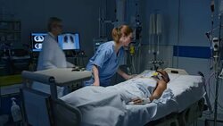 DS Young male going into cardiac arrest in intensive care Stock Footage