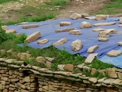 Stone construction detail Stock Footage